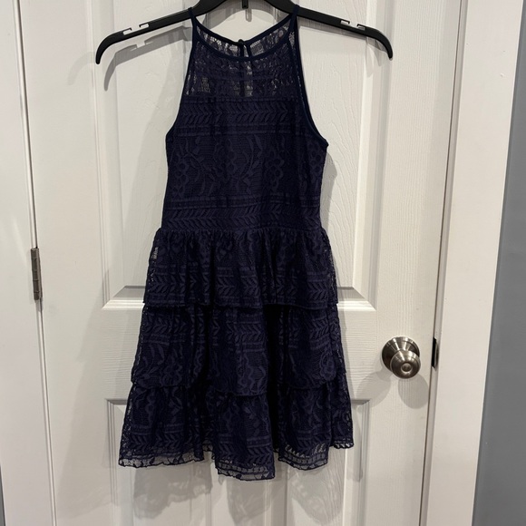 Amy Byer Navy Lace Tiered Dress - Picture 1 of 2